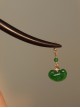 Retro Chinese Style Wooden Hairpin Black Sandalwood Head Palace Classic Temperament Artificial Emerald Hairpin