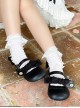 Bear House Series Cute Bowknot Retro Matte Leather Daily Versatile Round Toe Low Heel Sweet Lolita Shoes