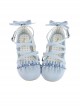 Shell Ballet Series Glossy Round Toe Girly Pearl Bowknot Elegant Strappy Low Heel Sweet Lolita Shoes