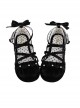 Shell Ballet Series Glossy Round Toe Girly Pearl Bowknot Elegant Strappy Low Heel Sweet Lolita Shoes