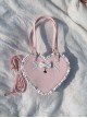 Sweet Cute Heart-Shaped Lace Embellished Bowknots Stars Crossbody Handheld Daily Versatile Lolita Bag