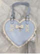 Sweet Cute Heart-Shaped Lace Embellished Bowknots Stars Crossbody Handheld Daily Versatile Lolita Bag