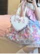 Sweet Cute Heart-Shaped Lace Embellished Bowknots Stars Crossbody Handheld Daily Versatile Lolita Bag