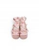 Deep Sleep Dream Series Cute Versatile Love Bowknot Satin Platform Round-Toe Sweet Lolita Shoes