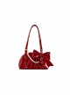 Runaway Moon Series Sweet Bowknot Pearl Elegant Hot Girl Style Commuting Handheld Armpit Lolita Bag