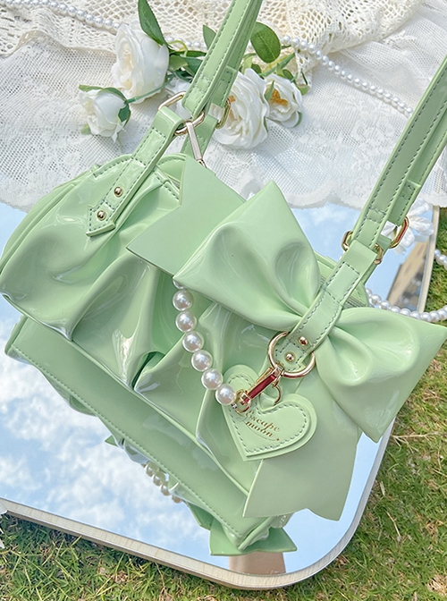 Runaway Moon Series Sweet Bowknot Pearl Elegant Hot Girl Style Commuting Handheld Armpit Lolita Bag