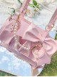 Runaway Moon Series Sweet Bowknot Pearl Elegant Hot Girl Style Commuting Handheld Armpit Lolita Bag