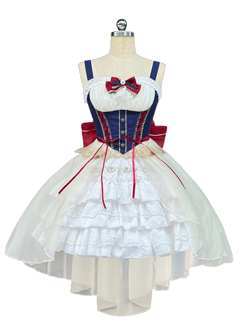 Fairy Tale Overture Series Snow White Princess Fishbone Girdle Large Tail Slim Fit Sweet Lolita Sleeveless Dress JSK