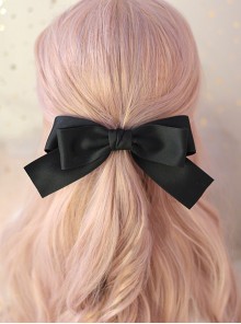 Princess Style Hair Accessory Large Spring Clip Double Layer Satin Bowknot Retro Elegant Sweet Lolita Hairpin