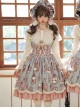 Bear Doll Wall Series Cute Pink Green Retro Girl Room Print Bowknot Chest Support Sweet Lolita Sleeveless Dress JSK