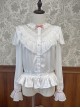 Bear Doll Wall Series Stand Collar V Shape Ruffles Lace Velvet Ribbon Bowknot Sweet Lolita Long Sleeves Shirt