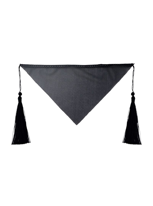 Demon Sword Girl Series Black Japanese Style Gothic Punk Cool Ninja Tassel Triangular Msak Facecloth