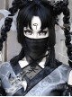 Demon Sword Girl Series Black Japanese Style Gothic Punk Cool Ninja Tassel Triangular Msak Facecloth
