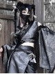 Demon Sword Girl Series Black Japanese Style Gothic Punk Cool Ninja Tassel Triangular Msak Facecloth