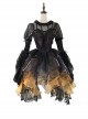 Dead Leaf Butterfly Series Spring Summer Irregular Hem Gothic Lolita Sleeveless Dress JSK Black Shirt Suit