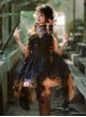 Dead Leaf Butterfly Series Spring Summer Irregular Hem Gothic Lolita Sleeveless Dress JSK Black Shirt Suit