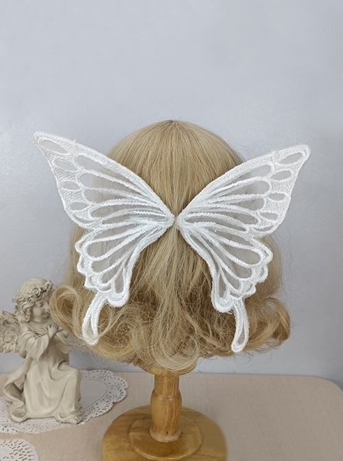 Handmade Lace Exquisite Simulated Versatile Large Butterfly Classic Lolita Hanfu DIY Hairpin