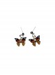 Handmade Drip Oil Sealing Layer Exquisite Simulated Versatile Butterfly Dark Subculture Gothic Lolita Ear Studs