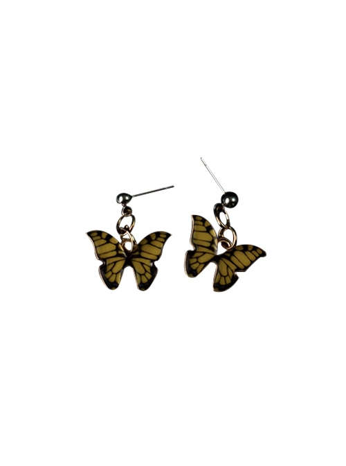 Handmade Drip Oil Sealing Layer Exquisite Simulated Versatile Butterfly Dark Subculture Gothic Lolita Ear Studs