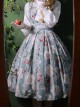 Forest Basket Series Retro Sea Salt Rose Blue White Print Pastoral Style Classic Lolita Sleeveless Dress JSK