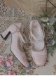 Transoceanic Love Poems Series French Romantic Pearl Chain Delicate Satin Bowknot Classic Lolita High Heels Shoes