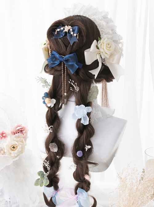 Insomnia Girl Series Soft Girl Gentle Elegant Chocolate Brown Long Curly Hair Flat Bangs Classic Lolita Full Head Wig