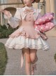 Heartbeat Contract Series Magical Girl Sweet Lolita Pointed Collar Spliced Ruffles Star Bowknot Puff Long Leeves Dress OP