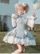 Heartbeat Contract Series Magical Girl Sweet Lolita Pointed Collar Spliced Ruffles Star Bowknot Puff Long Leeves Dress OP