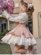 Heartbeat Contract Series Magical Girl Sweet Lolita Pointed Collar Spliced Ruffles Star Bowknot Puff Long Leeves Dress OP