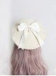 Japanese Style Sweet Girly Wool Autumn Winter Warm Handmade Fur Ball Bowknot Sweet Lolita Painter Hat Beret