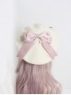 Japanese Style Sweet Girly Wool Autumn Winter Warm Handmade Fur Ball Bowknot Sweet Lolita Painter Hat Beret