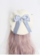 Japanese Style Sweet Girly Wool Autumn Winter Warm Handmade Fur Ball Bowknot Sweet Lolita Painter Hat Beret