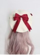 Japanese Style Sweet Girly Wool Autumn Winter Warm Handmade Fur Ball Bowknot Sweet Lolita Painter Hat Beret