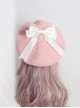 Handmade Autumn Winter Warm Wool Pink Style Cute Girly Fur Ball Bowknot Sweet Lolita Painter Hat Beret