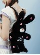 Sweetheart Plush Bunny Long Ears Sweet Cool Harajuku Style Colorful Heart Pattern Cute Kawaii Fashion Bag Backpack