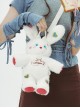 Sweetheart Plush Bunny Long Ears Sweet Cool Harajuku Style Colorful Heart Pattern Cute Kawaii Fashion Bag Backpack