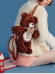 Plush Monster Series Plaid Bowknot Plush Sweet Cool Colorful Cute Bear Doll Kawaii Fashion Bag Backpack