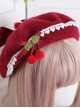 Mori Girl Type Bowknot Cherry Red Handmade Woolen Cloth Soft Sweet Kawaii Fashion Painter Hat Beret