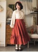 Forest Basket Series Spring Autumn Elegant Versatile Vintage Classic Lolita Petal Ruffles Skirt SK