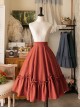 Forest Basket Series Spring Autumn Elegant Versatile Vintage Classic Lolita Petal Ruffles Skirt SK