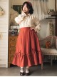 Forest Basket Series Spring Autumn Elegant Versatile Vintage Classic Lolita Petal Ruffles Skirt SK