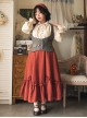 Forest Basket Series Spring Autumn Elegant Versatile Vintage Classic Lolita Petal Ruffles Skirt SK