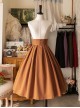 Forest Basket Series Retro Brass Metal Buckle Thick Belt Big Hemline Versatile Classic Lolita Loose Skirt