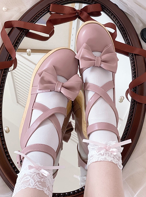 Wood Grain Humanoid Girl Series Retro Elegant Doll Sense Sweet Lolita Strappy Wood Grain Texture Platform Shoes