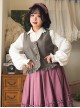 Forest Basket Series Asymmetrical Design Ruffles Simple Retro Button Tighten Waist Classic Lolita Sleeveless Vest