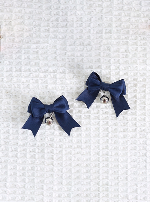 Japanese Style JK Girl Sweet Lolita Cute Versatile Mini Bell Bowknot Hairpin Bangs Clip Side Clip