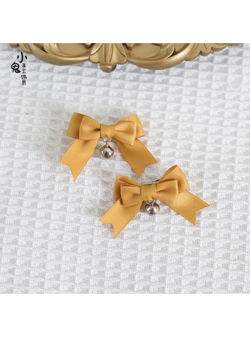 Japanese Style JK Girl Sweet Lolita Cute Versatile Mini Bell Bowknot Hairpin Bangs Clip Side Clip