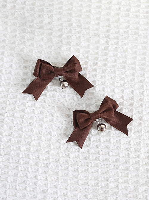 Japanese Style JK Girl Sweet Lolita Cute Versatile Mini Bell Bowknot Hairpin Bangs Clip Side Clip