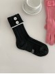 College Style Daily Simple Contrasting Colors Stripe Button Cute Sweet Lolita Fashion Cotton Cuffed Socks