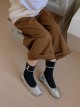 College Style Daily Simple Contrasting Colors Stripe Button Cute Sweet Lolita Fashion Cotton Cuffed Socks